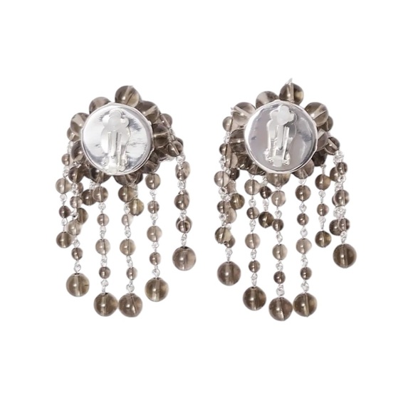 COS ATELIER Black Quartz Cascade Large Texture Clip On Earrings - Picture 4 of 6